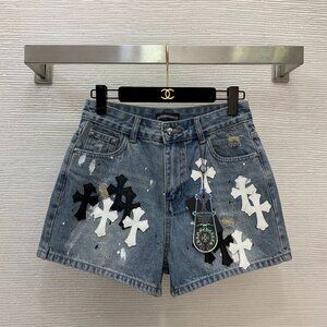 𝐂𝐡𝐫𝐨𝐦𝐞 𝐡𝐞𝐚𝐫𝐭 Denim Shorts